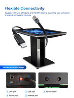 Table interactive intelligente avec écran LCD tactile, design moderne, charge sans fil, Wi-Fi intégré, 55 à 65 pouces