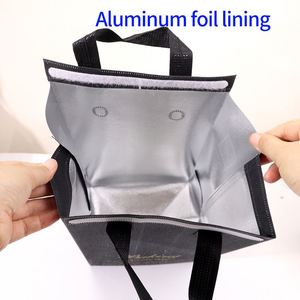 Sac de livraison alimentaire isotherme en non-tissé, personnalisé, imperméable et écologique, avec fermeture auto-agrippante réutilisable pour sandwichs et pains – Vente en gros - Product Image 3