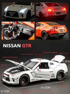 Vente en gros Modèle de voiture de sport en alliage Nissan <span class=keywords><strong>GTR</strong></span> <span class=keywords><strong>R34</strong></span> 1:32 moulé sous pression, son et lumière, portes ouvertes, décoration de modèle de voiture jouet en métal - Product Image 4