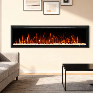 Cheminée électrique décorative pour la maison, 60 pouces, avec des cristaux artificiels, 6 LED, simulation de flamme, couleurs - Product Image 1