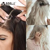 Pour les cheveux Noble 24 pouces de long droit pour les extensions synthétiques Ombre Clip-In 4 pièces/ensemble 8 Clips postiche femme haute température