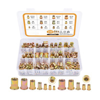 Kit d'assortiment de rivets filetés à tête plate en zinc M3-M12, 300 pièces, kit combiné de rivets filetés pour automobile