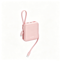 Batterie externe mini haute puissance 10000 mAh avec entrée/sortie Type-C, câble 8 broches, chargeur rapide 2-en-1 pour téléphones iOS