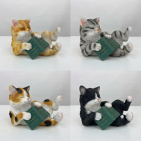 Figurines de chat miniatures, accessoires artisanaux en résine réalistes pour la décoration de bureau, avec motif animal
