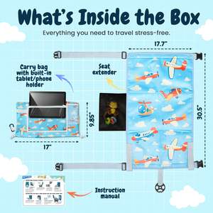 Muestra gratuita de bandeja de viaje para niños para asiento de coche, organizador de bandeja para asiento de coche para niños pequeños, esencial para viajes por carretera, acolchado suave, impermeable - Product Image 2