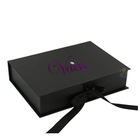 Boîte d'emballage personnalisée de luxe pour extensions de cheveux avec ruban, boîte cadeau rigide magnétique pour les marques de beauté