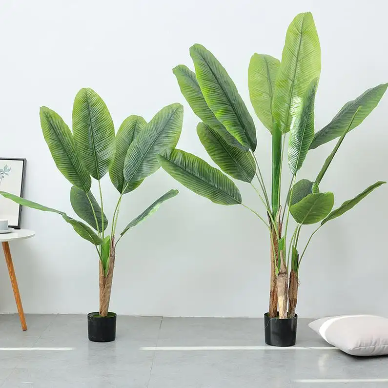 Plantas de árbol artificiales falsas, plátano con luces Led de Interior para decoración del hogar, simulación de ficus, plantas artificiales de La India
