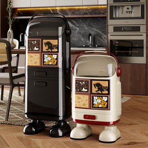 Vintage Style Kitchen Trash Can With Lid Rectangular Large Capacity Indoor Wastebasket For Home Living Room Bedroom - Product Image 1