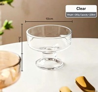 Glazen ijsbeker, loodvrij glazen dessertbekers met voet voor trifle, parfait, sundae en noten, glazen fruitparfaitbekers