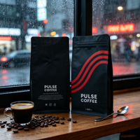 Sachet de café personnalisé de qualité alimentaire 1KG, en aluminium, refermable, avec valve de dégazage, résistant à l'humidité