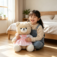 Peluche Ours en Peluche Kawaii avec Robe à Nœud en Dentelle et Jupe Amovible, Poupée Douce, Décoration d'Intérieur, Cadeau d'Anniversaire pour Enfants