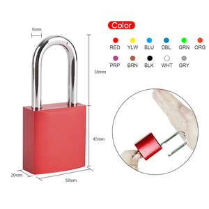 ELECPOPULAR Cadenas en aluminium avec anse en acier de 38 mm, système de verrouillage et d'étiquetage (LOTO) avec clé maîtresse, certifié CE, cylindre de sécurité industriel - Product Image 2