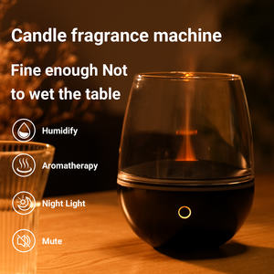 Difusor de Aroma Ultrasónico con Forma de Copa de Vino Tinto, Decoración para el Hogar, Humidificador LED con Luz Tipo Llama - Product Image 1