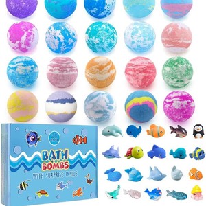 Bombe de <span class=keywords><strong>bain</strong></span> pour enfants en forme d'animal avec huile essentielle et surprise, lot de 24 - Product Image 1