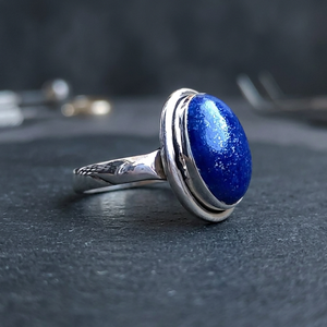 2017 Handmade Silver <b>Lapis</b> <b>Ring</b> Sterling Silver Diamond and Pearl Stone <b>Ring</b> Elegant Wedding Jewelry with Setting Inlay - Product Image 2