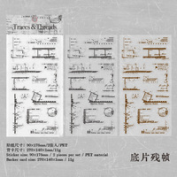 2 Stiker Per Paket Seri Traces and Layers Hiasan Jurnal Vintage Ringan untuk Kolase dan Latar Belakang Kreatif