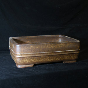 Pot à bonsaï rectangulaire en Zisha, fait main au feu de bois, style antique, pot en forme de souche d'arbre, grande taille - Product Image 3