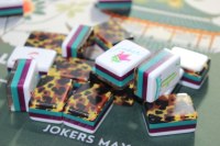 Mahjong américain gravé à 4 couches, édition boutique 160 tuiles Léopard et tapis, héritage pour les jeux de société