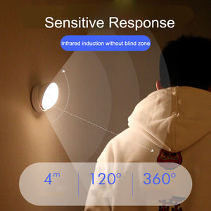 Luz Nocturna LED con Sensor de Movimiento y Carga USB, Lámpara LED Redonda de Ahorro de Energía, Control de Sonido/Luz para Dormitorio, Pasillo, Baño - Product Image 3