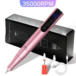 เครื่องเจียรเล็บแบบพกพา 35000 รอบต่อนาที ชาร์จไฟได้ เสียงเบา สำหรับอะคริลิก เจล โพลิช อุปกรณ์ทำเล็บมืออาชีพ - Product Image 1