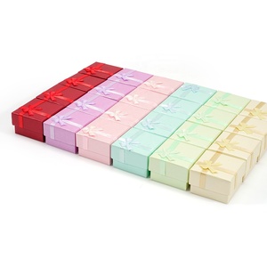Scatole portagioie rettangolari scatole regalo di imballaggio in carta di design amichevole di qualità <span class=keywords><strong>B</strong></span> con nastro per orecchini ciondolo collana anello - Product Image 5