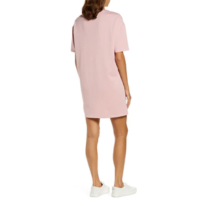 220G <span class=keywords><strong>di</strong></span> grandi dimensioni <span class=keywords><strong>in</strong></span> bianco stampa personalizzata al ginocchio con Logo serigrafia pesante da donna <span class=keywords><strong>in</strong></span> Jersey <span class=keywords><strong>di</strong></span> <span class=keywords><strong>cotone</strong></span> abito t-shirt - Product Image 4