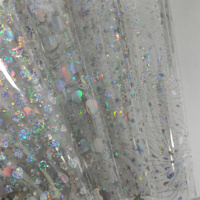 Tissu PVC transparent imperméable en TPU, matériau de protection environnementale, motif scintillant coloré, rouleau de PVC laser, étui à crayons