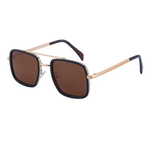 Lunettes de soleil carrées rétro unisexes, monture noire, verres TAC, UV400, polarisées, anti-éblouissement, pour la conduite et les activités de plein air - Product Image 1