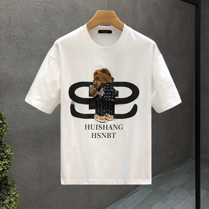 Camiseta tipo waffle personalizada OEM para hombre, manga regular, cuello trasero, <span class=keywords><strong>ropa</strong></span> de verano moderna, jersey informal elegante en blanco - Product Image 4