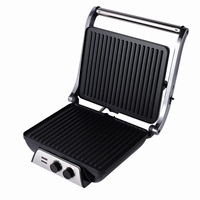 Grill électrique à contact, surface de cuisson antiadhésive à ouverture à 180 degrés, contrôle de la température, commande mécanique, 2000W, usage domestique