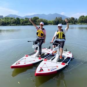 Bateaux gonflables de course de lac de flotteur avec la bicyclette d'eau de mer de pédale - Product Image 1