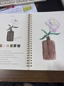 Cahiers de travail d'aquarelle sur le thème du jardin, couverture en cuir, livre de <span class=keywords><strong>coloriage</strong></span>, kit de peinture adapté aux débutants, scènes de nature faciles, cadeau pour adultes et adolescents - Product Image 2