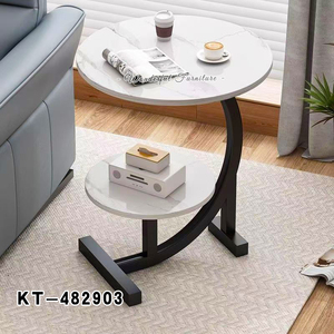 <span class=keywords><strong>C</strong></span>-Vormig Smeedijzeren Kleine Salontafel Bijzettafel Minimalistisch Nachtkastje Duurzaam - Product Image 3