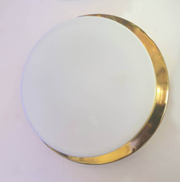 Meilleures ventes et prix avantageux, luminaires de plafond ronds modernes en verre noir/doré pour chambre à coucher, villa, couloir, hôtel, salon (20267-2C BK)