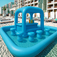 Cabane flottante pour piscine de jardin, bar de piscine gonflable portable, divertissement, PVC, adulte, protection UV, imperméable, flamme
