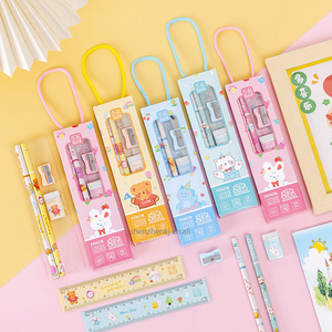 Nouveaux prix de début d'école <span class=keywords><strong>maternelle</strong></span> ensemble de papeterie portable boîte-cadeau étudiant cadeau d'anniversaire pour enfants papeterie ensemble de cinq pièces - Product Image 4