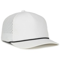 Casquette de golf en corde découpée au laser, casquette de performance style trucker, casquette de sport réglable et respirante, casquette snapback 5 panneaux pour hommes et femmes, idéale pour le golf et les activités de plein air