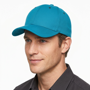 Gorra de béisbol unisex de 6 paneles en color verde azulado, informal, de satén, con ojales, 100% algodón, con hebilla de doble botonadura, para las cuatro estaciones. - Product Image 5