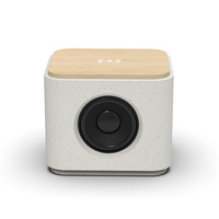 Pengisi Daya dan Speaker Nirkabel 2-in-1 dari Bambu Alami ABS, Port Tipe-C QC2.0, Daya Keluaran 15W, Bersertifikasi CE