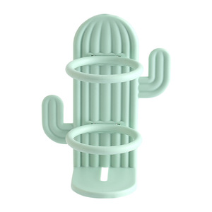 Cactus <b>Toothbrush</b> <b>Holder</b> Wall Mounted For Bathroom Storage <b>White</b> Fruit Green Dark Green Pink Durable Design - Product Image 3