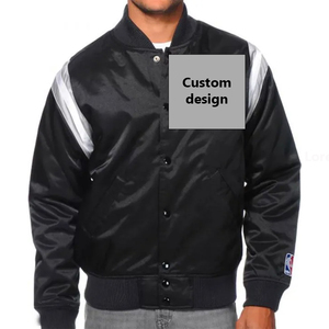 Veste en satin pour homme Trex Exports, style mash-up, col montant, fermeture à un bouton, rembourrage en coton, style streetwear pour l'hiver - Product Image 2