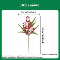 Noël Festive Greenery Décoratif Artificiel Rouge Fruit Pin Aiguilles PE Cône Berry Fruit Branche pour Fleurs Décoratives Plantes