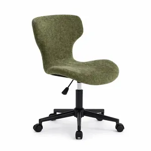 Silla de Oficina Giratoria Ajustable de Terciopelo, Moderna y Ergonómica, para el Hogar, Silla de Oficina Giratoria Ajustable de Tela Moderna y Ergonómica - Product Image 4