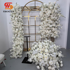 Corredor de flores de boda de lujo, corredor de flores de fondo de espuma de Rosa Blanca de seda Artificial ancha, telón de fondo para decoración de eventos - Product Image 4