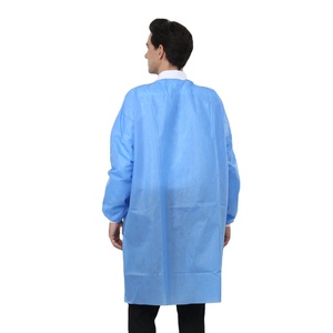 Blouse de <span class=keywords><strong>laboratoire</strong></span> PP non tissée jetable costumes de gommage jetables pour les médecins et les infirmières vêtements sans manches robe de patient - Product Image 2