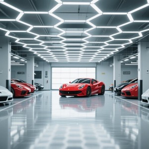 Hình lục giác ánh sáng tổ ong dẫn nhà để xe cảnh báo ánh sáng cho bãi đậu xe & hội thảo đèn với thiết kế vòm cho văn phòng & kho - Product Image 5