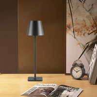 Lampe de table LED tactile sans fil rechargeable, noir mat et blanc, minimaliste, pour chevet, chambre, bureau, base carrée, lumière chaude, décoration