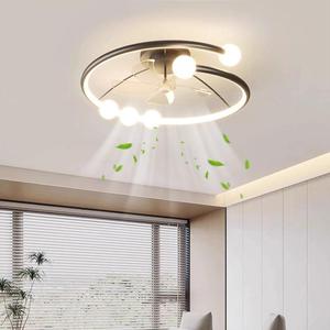 Ventilador de Techo LED Moderno y Simple con Luz, Ventilador Silencioso para Comedor, Dormitorio Principal, Diseño Irregular, Lámpara de Techo Decorativa para el Hogar - Product Image 1