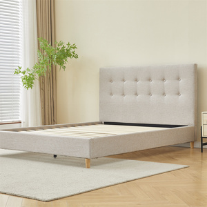 Lits modernes Yiqian Queen/King Size capitonnés avec cadre en bois, robustes, pliables, avec <span class=keywords><strong>lit</strong></span> gigogne, assemblage facile KD, garantie 2 ans - Product Image 1