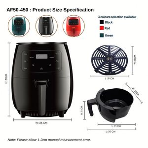 EN STOCK Friteuse à air numérique à écran tactile 4,5L 6L sans huile, électrique, portable, Silver Crest, 6 Litres - Product Image 6